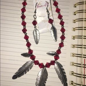 FSU necklace and earring spear set